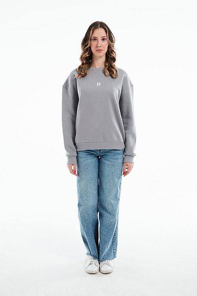 Eazy Co Hanorac gros Eazy Basic Oversize, unisex, gri, cu gâtul turn