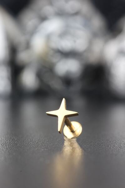 Genel Markalar 316l Cerrahi Çekil Kıkırdak Tragus Helix Conch Kutup Yıldızı Piercing