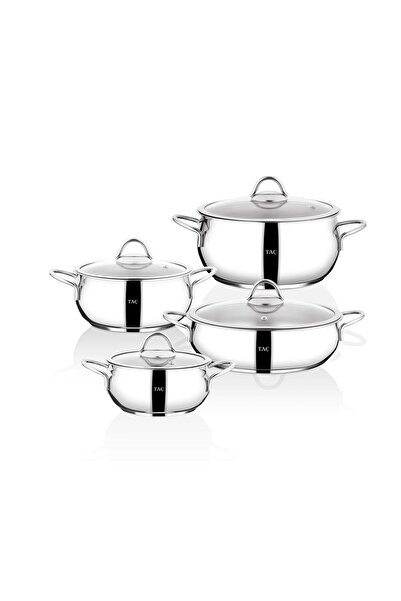 Taç Vitali Induction-Based 4-Piece 8-Piece Steel Pot Set