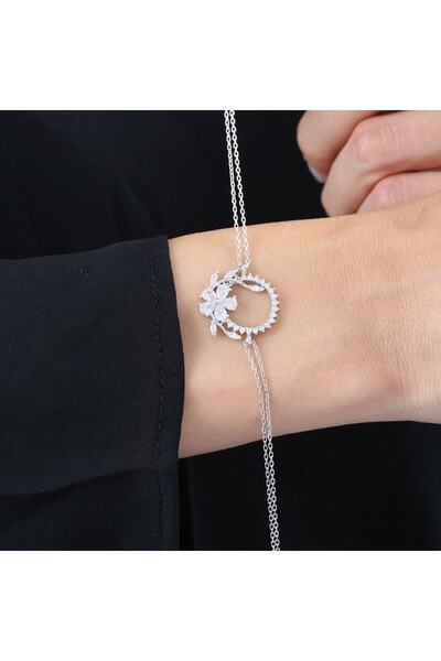 Mia Vento Pırlanta Montür Işıltı Tacı Flowers Gümüş Bileklik