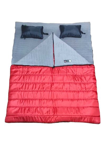 CAMP STORY Neo -23 350 Gr Fiber + 200 Gr Plush Fleece Padded Double Sleeping Bag Red