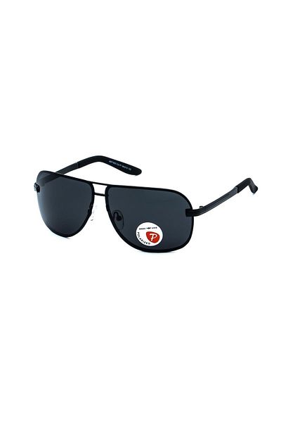 Angel Eyes Men's Sunglasses Rectangular Design Black Frame Black Polarized Glass