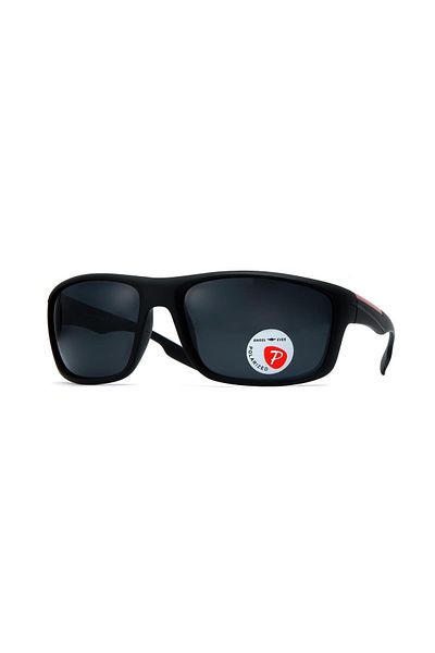 Angel Eyes Men's Sunglasses Rectangular Design Black Frame Black Polarized Glass