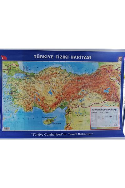 Artı 50*70 Political and Physical Türkiye's Map