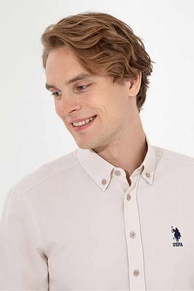 U.S. Polo Assn. Πέτρινο ανδρικό πουκάμισο
