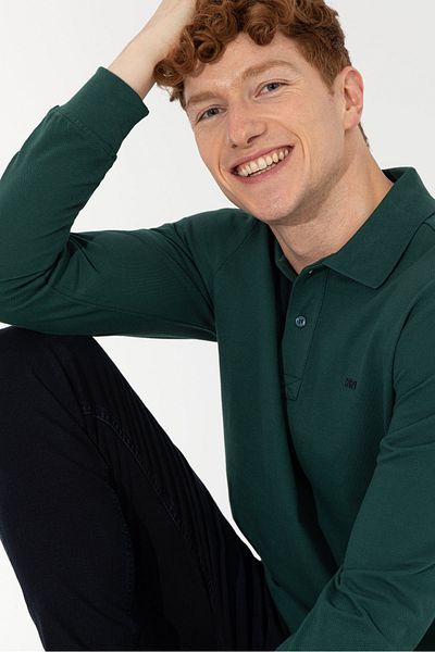 U.S. Polo Assn. Ανδρική πράσινη μπλούζα με λαιμόκοψη Basic