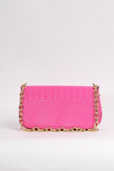 Çantacımstore Women's Baguette Chain Shoulder Bag Pink