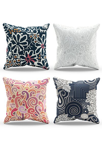 Moud's Двосторонній чохол для подушки з міксом візерунків, 4 штуки, із замші