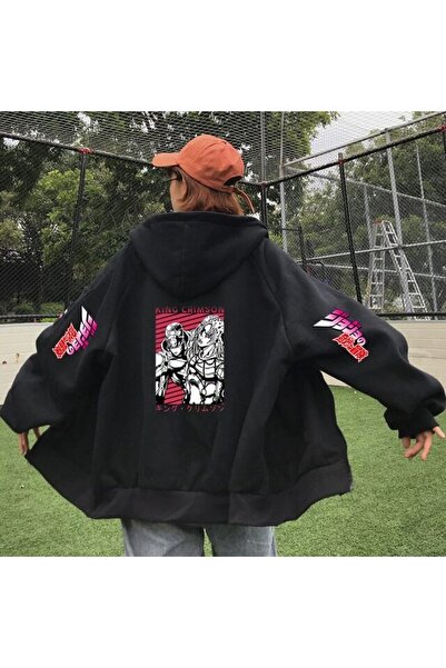 GALASHOP Jojo'nun Tuhaf Macera Baskılı Fermuarlı Kapşonlu Vj473
