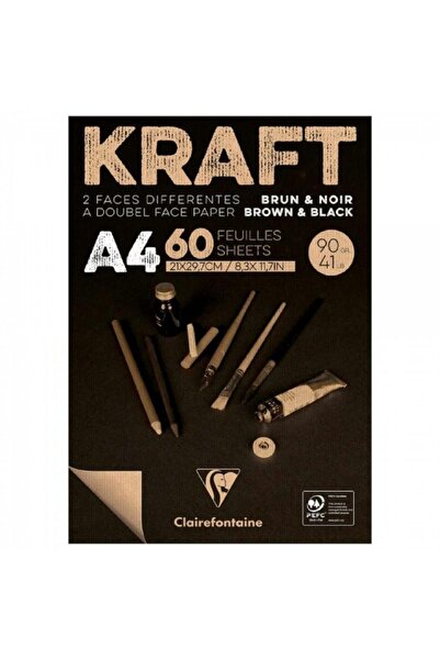 Clairefontaine Kraft Brown/black 90gr (brown/black) Multi-Purpose Picture Blo...