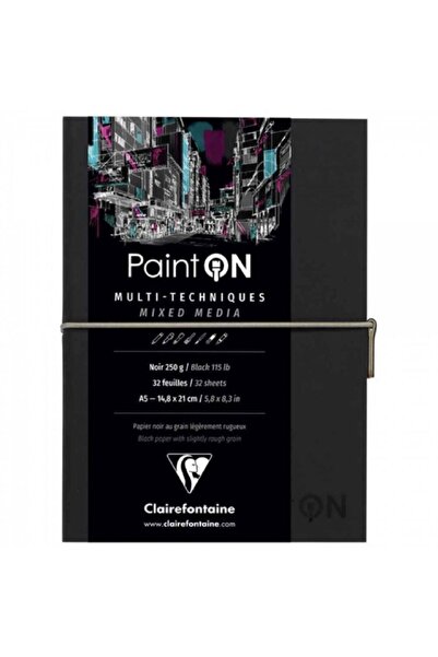 Clairefontaine Paint-on Noir Sketch Book 250gr Чорний багатофункціональний ал...