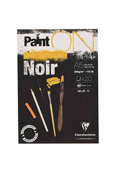 Clairefontaine Paint-on Noir 250 г Чорний багатофункціональний блок для малюв...