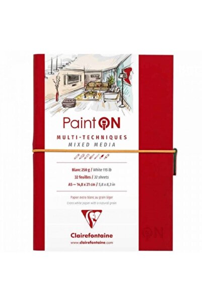 Clairefontaine Paint-on Sketch Book 250 г Білий багатофункціональний альбом д...