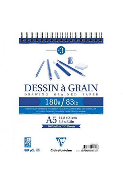 Clairefontaine Dessin A Grain 180 г Натуральний білий багатофункціональний бл...