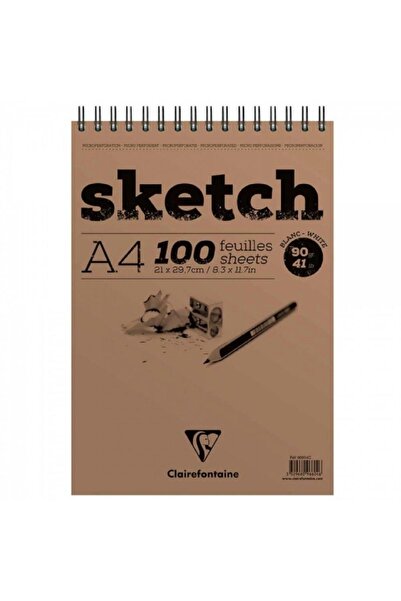Clairefontaine Esquisse Blanc Sketch 90 г Білий блокнот для малювання зі спір...