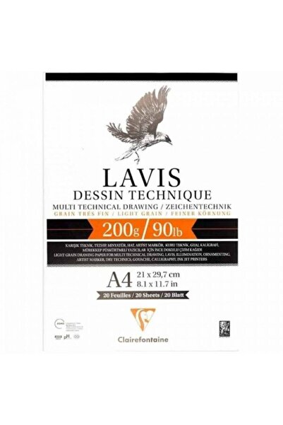 Clairefontaine Bloc Alpha Lavis Multi Tech 200gr 20 coli A4 (21x29,7cm)