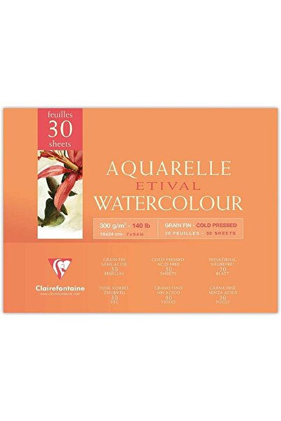 Clairefontaine Etival Cold Pressed 300 г Акварельний блок 30 сторінок 18x24 с...