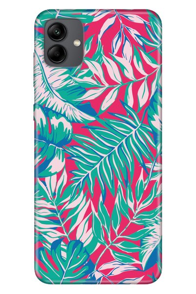 Cekuonline Samsung Galaxy A04 Case Silicone Moderna Patterned Matte Leaf