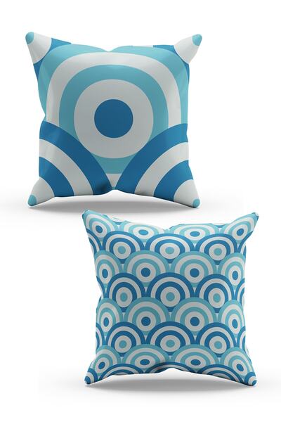 Moud's Двосторонній принт Blue Round з 2-х частинним комбінованим чохлом для ...