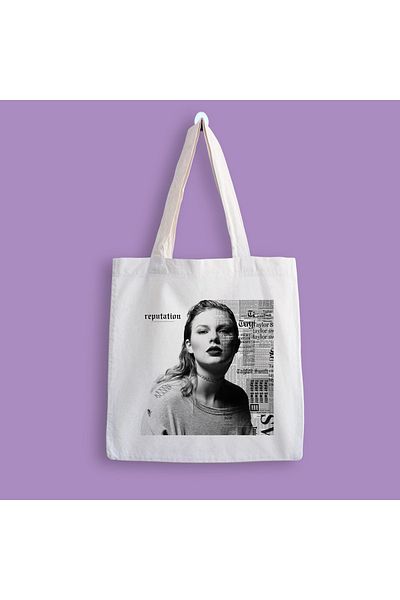 designedfy Geantă din pânză cu imprimeu Taylor Swift Reputation