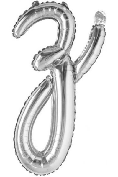 kidspartim Z Letter Silver Handwritten Foil Balloon 18 Inc 45 cm
