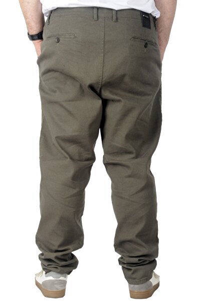 ModeXL Men's Gabardine Trousers - Plus Size, Nature 22850, Khaki