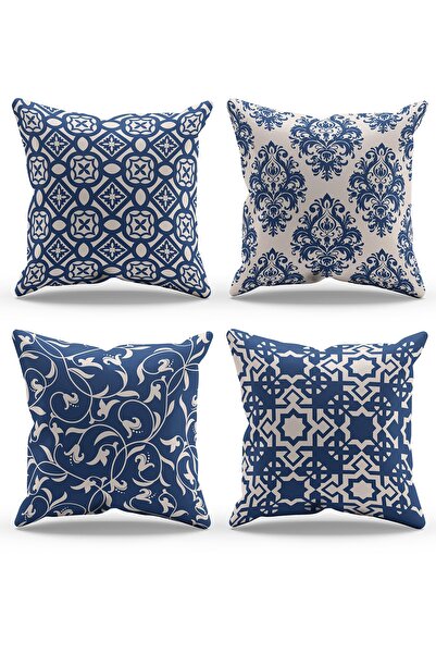 Moud's مزدوجة الجوانب المطبوعة البحرية خمر منقوشة 4 قطعة مزيج من جلد الغزال ر...