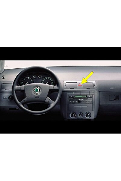 AFT Skoda Fabia Mk1 2000-2008 Dörtlü Flaşör Düğmesi Kırmızı Üçgen Ikaz Tuşu 6y0953235