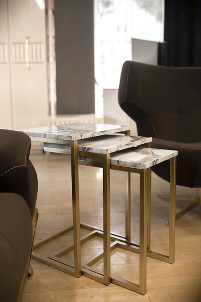 ATS Dekor Endüstriyel 3’lü Zigon Sehpa Yan Ve Koltuk Sehpası