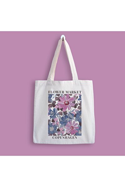 designedfy Flower Market Copenhagen Printed υφασμάτινη τσάντα