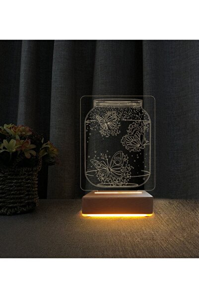 Vipyol Kelebekli Lamba 3d Led Masa Lambası Doğum Günü Lamba