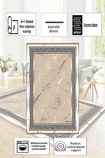 Halise Home Kaymaz Taban Yıkanabilir Dijital Baskı Yolluk Mutfak Halısı