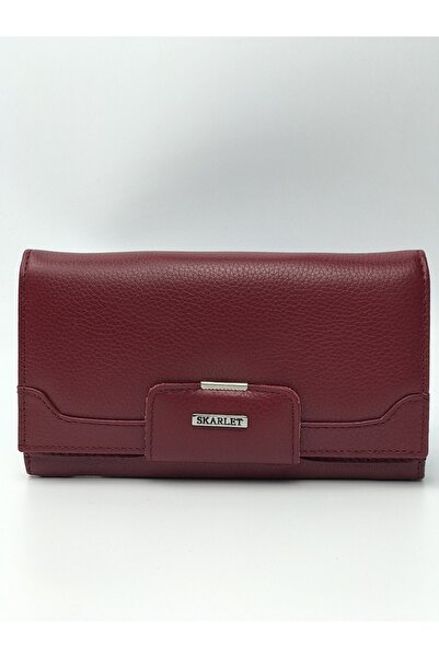 Skarlet Hakiki Deri Kadın Cüzdanı