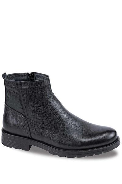 Geppetto 4249 Men's Black Furry Genuine Leather Comfortable Sole Boots Black