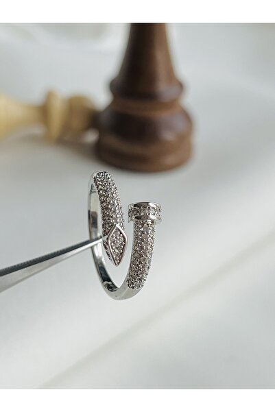 BY DİLEK ÇETİN ACCESSORY خاتم قابل للتعديل بحجر الزركون