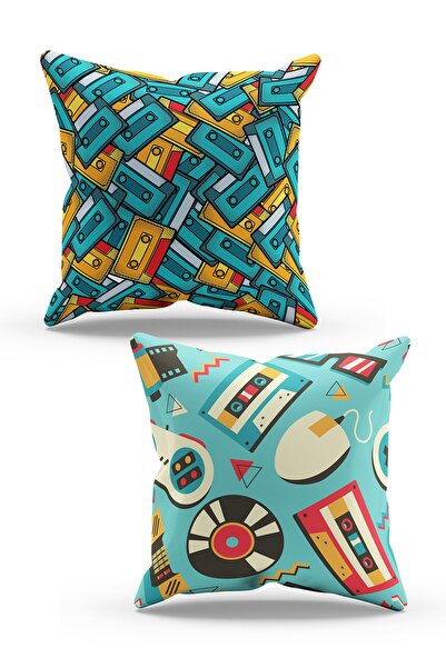 Moud's Двустранно принтирана калъфка за възглавница от велур с шарка от 90-те...