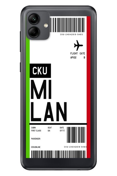 Cekuonline Samsung Galaxy A04 Case Silicone Moderna Pattern Milan Airplane Ti...