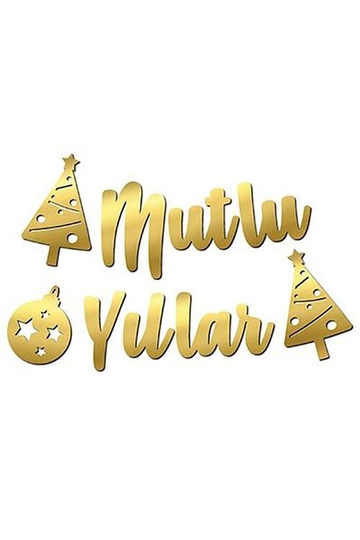 parti sürprizi Happy Birthday Gold Calligraphy Banner Ornament