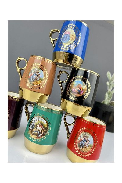 ACAR Luxury Porcelain Vinatege Logo Mug Purple