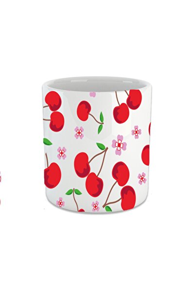 Vivas Cherry Pattern Double Coffee Cup, Double Espresso, Double Turkish Coffee Cup Coffee Cup