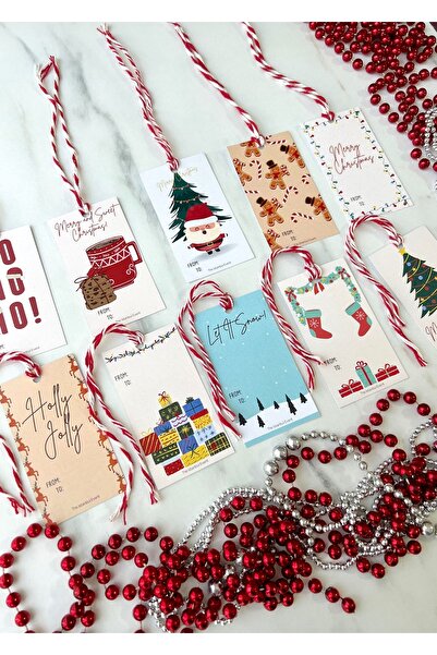 The Istanbul Event 10'lu Yılbaşı Hediye Etiketi - Yeniyıl Etiket Seti - Christmas Hediye Kartı