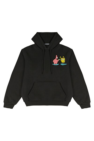 Welly Jones Unisex Deer Printed Oversize Hooded Sweatshirt