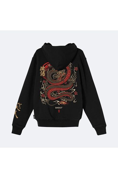 Shout Υπερμεγέθη Dragon Oldschool Unisex Hoodie