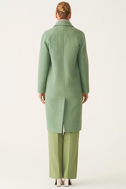 Perspective Edwar Regular Fit Men's Collar Below Knee Green Color Women's Coat