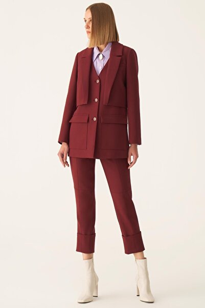 Perspective Derians Regular Fit Men's Collar Standard Length Claret Red Color Women's Jacket