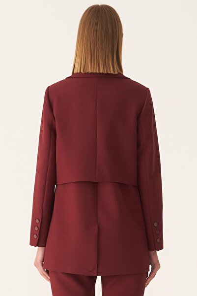 Perspective Derians Regular Fit Men's Collar Standard Length Claret Red Color Women's Jacket