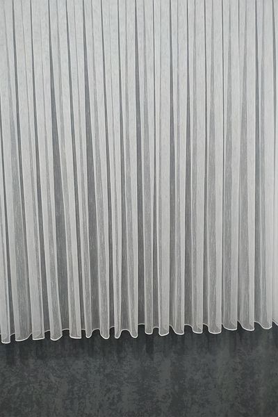 evihtiyaclarim by IOC Honeycomb Top Slub Linen Patterned Ultra Draped Patterned Tulle Curtain 1 X 2.5 Medium Pleated