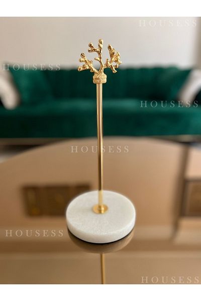 Housess Marble Paper Towel Holder Decorative Coral Embroidered Napkin Holder