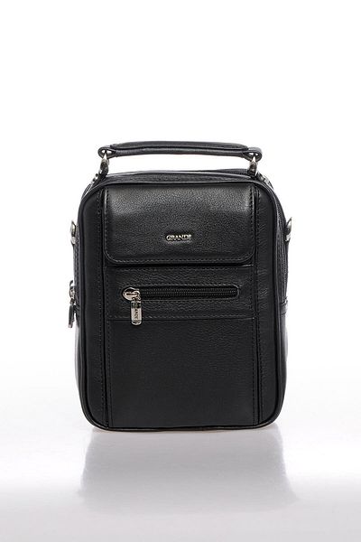 Grande 4589 100% Genuine Leather Men's Handbag Crossbody Bag Black