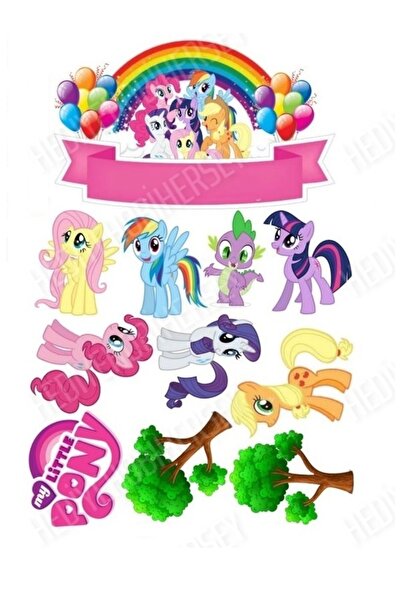 hediyehobihersey Little Pony Resimli Yenilebilir Pasta Üstü Şeker Kağıdı Bask...
